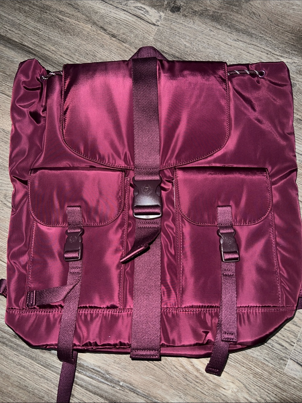 PINK Victoria's Secret Burgundy Backpack Buckle Accent Adjustable Strap nwt